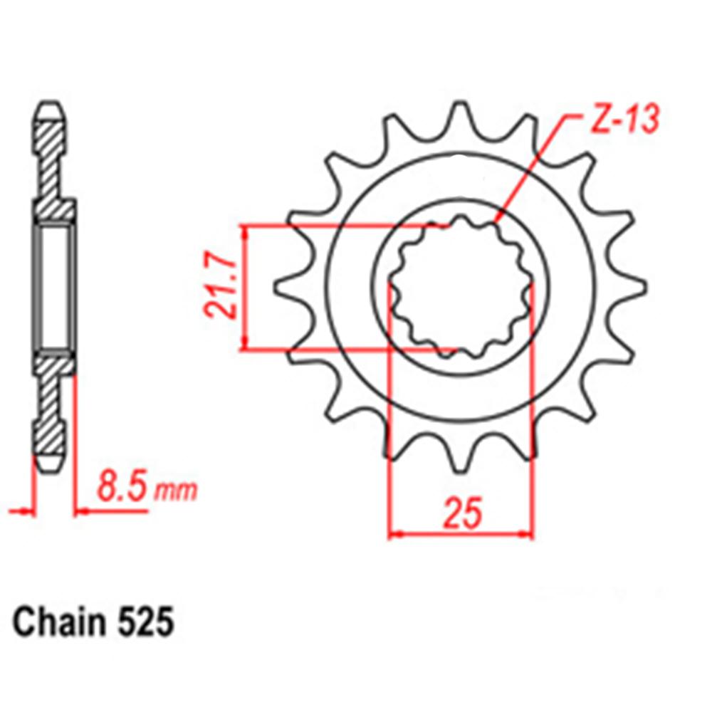 FRONT SPROCKET - STEEL 15T 525P 1