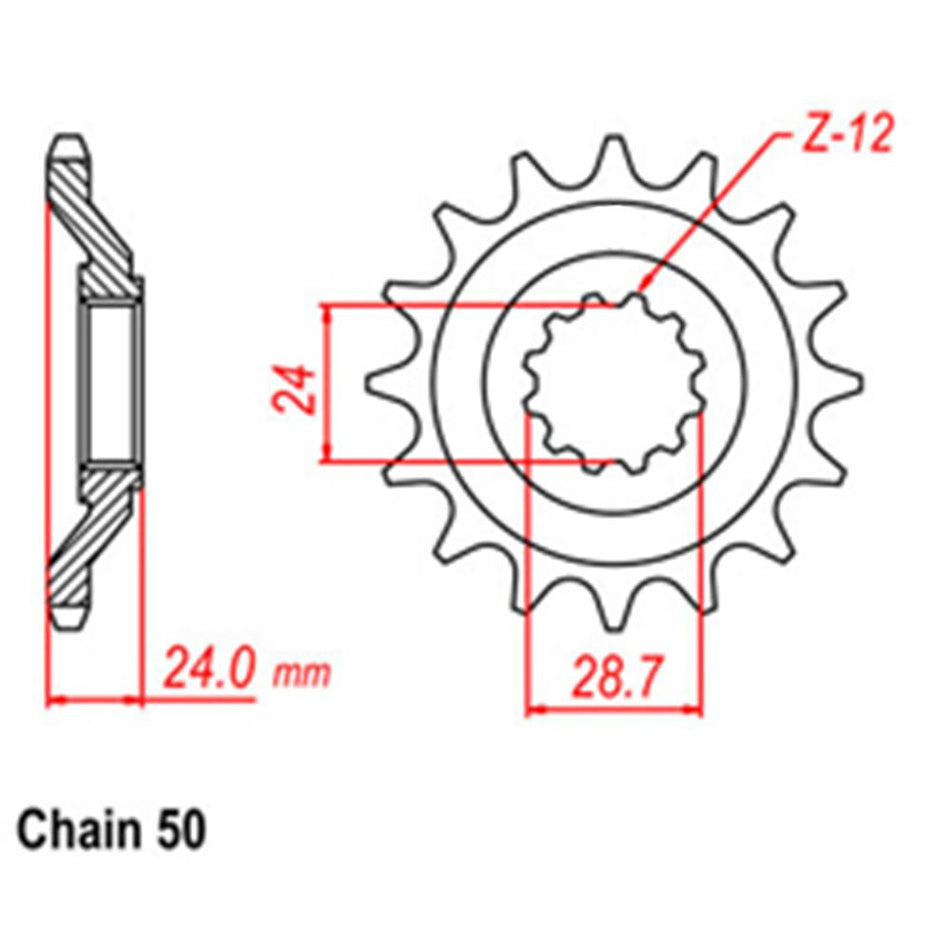 FRONT SPROCKET - STEEL 17T 530P 1