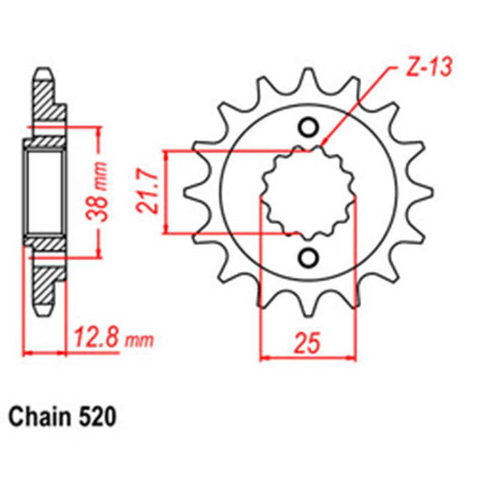 FRONT SPROCKET - STEEL 14T 520P 1