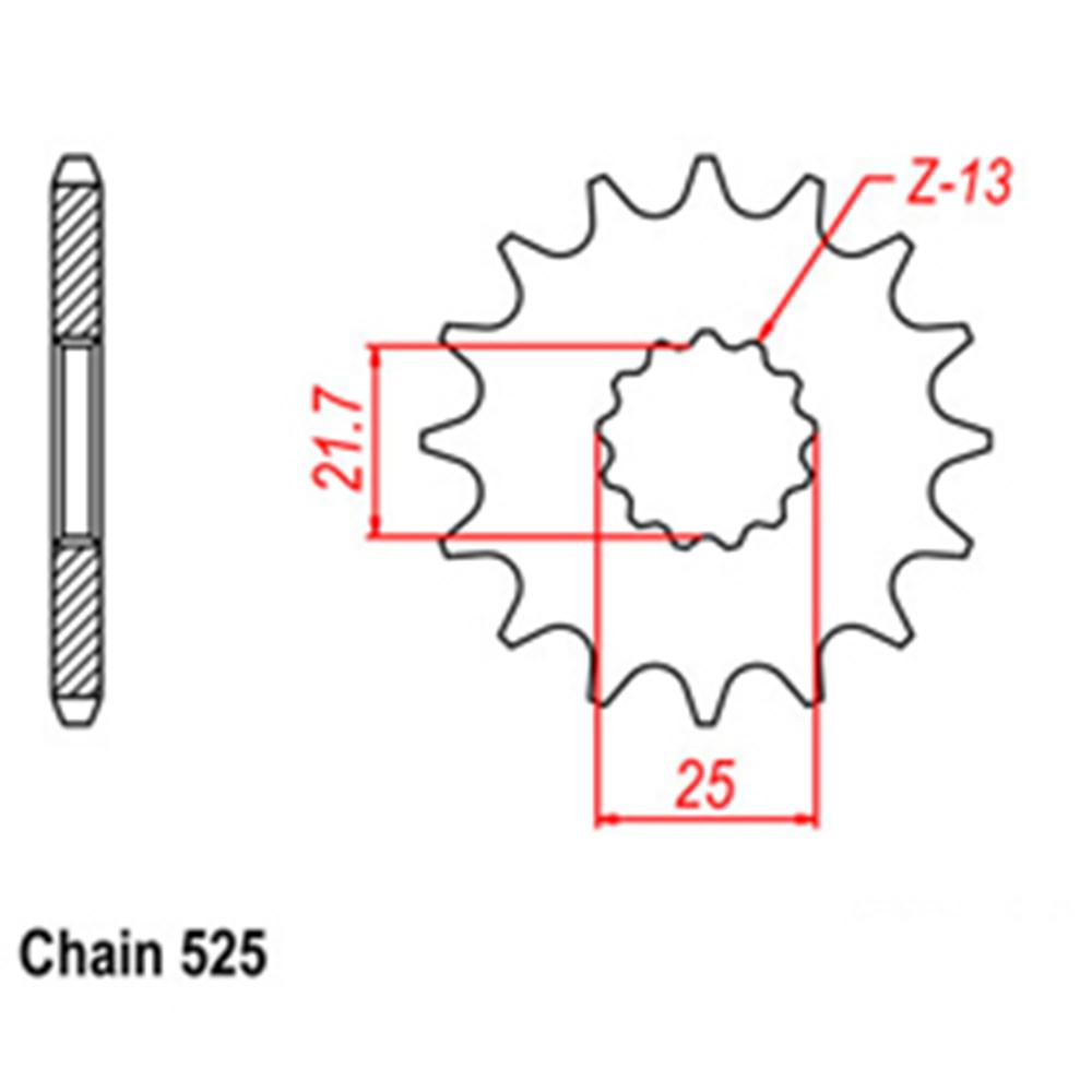 FRONT SPROCKET - STEEL 17T 525P 1