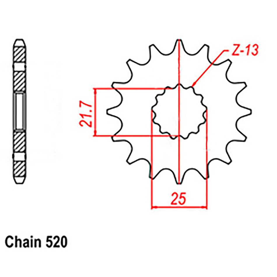 FRONT SPROCKET - STEEL 12T 520P (NOT D/D) 1