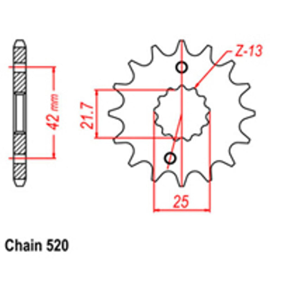 FRONT SPROCKET - STEEL 12T 520P (NOT D/D) 2