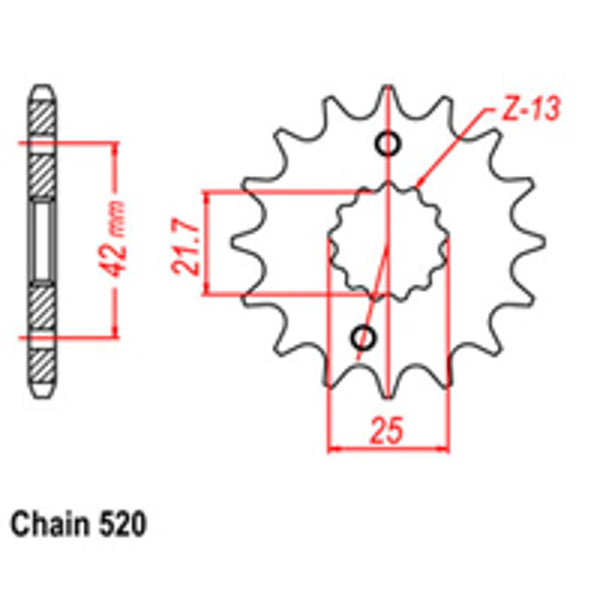 FRONT SPROCKET - STEEL 15T 520P D/D 1