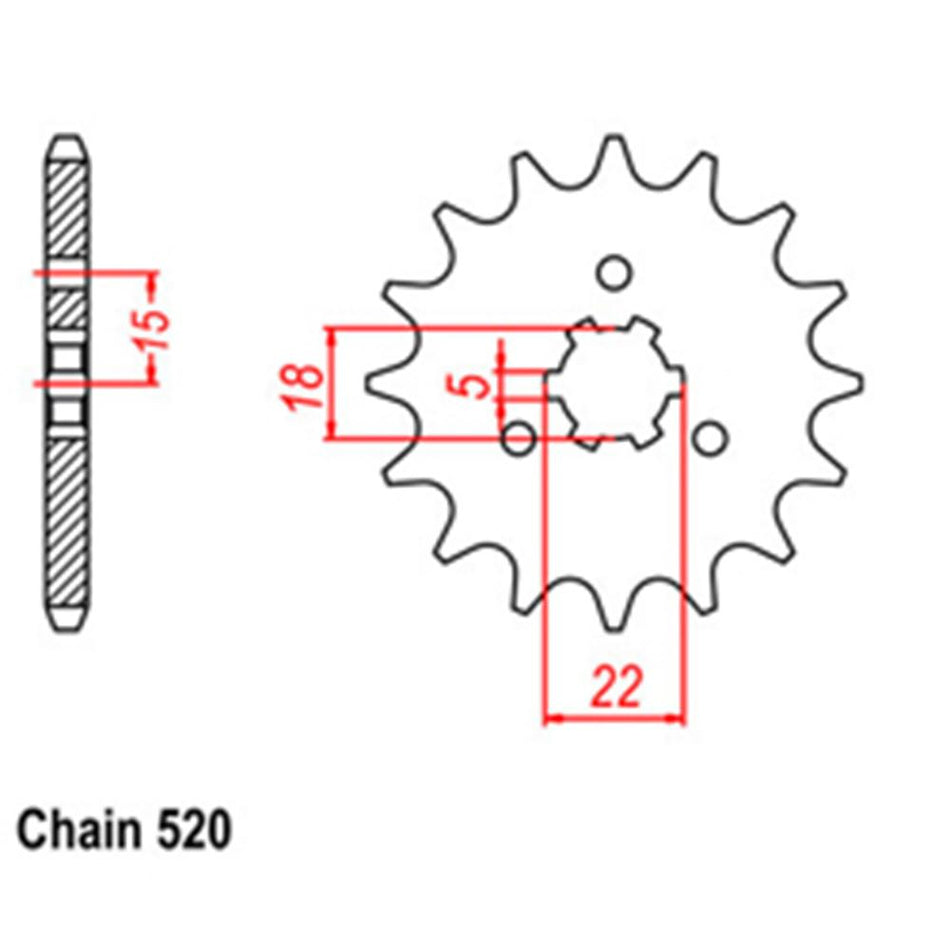 FRONT SPROCKET - STEEL 11T 520P 1