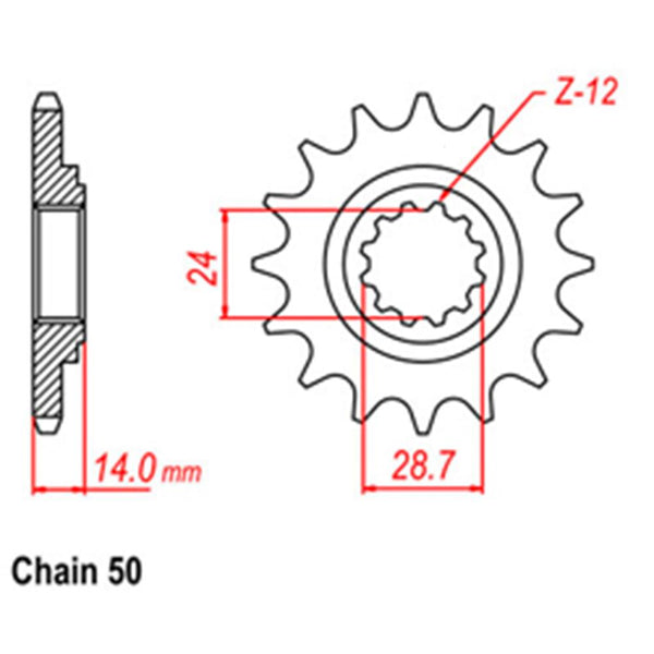 FRONT SPROCKET - STEEL 17T 530P 1