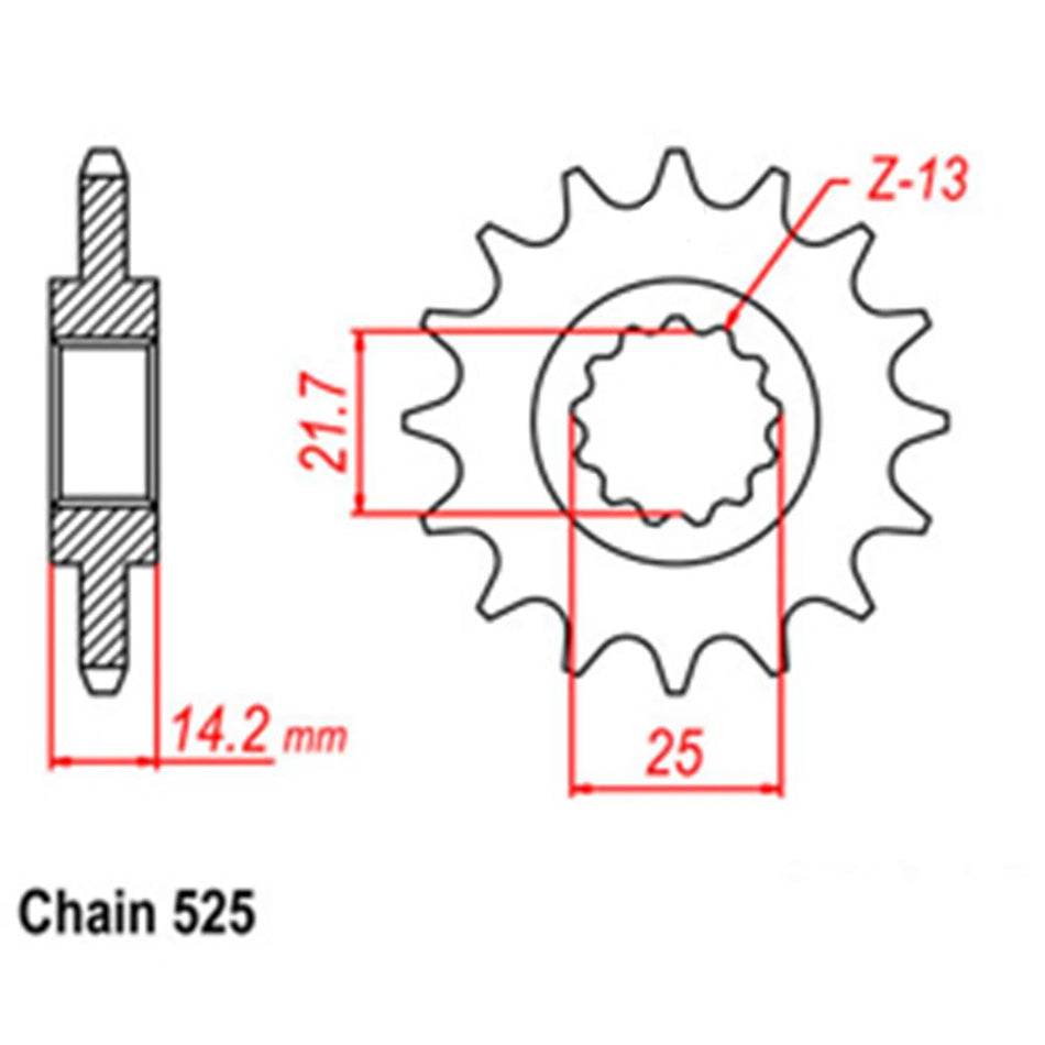 FRONT SPROCKET - STEEL 15T 525P 1