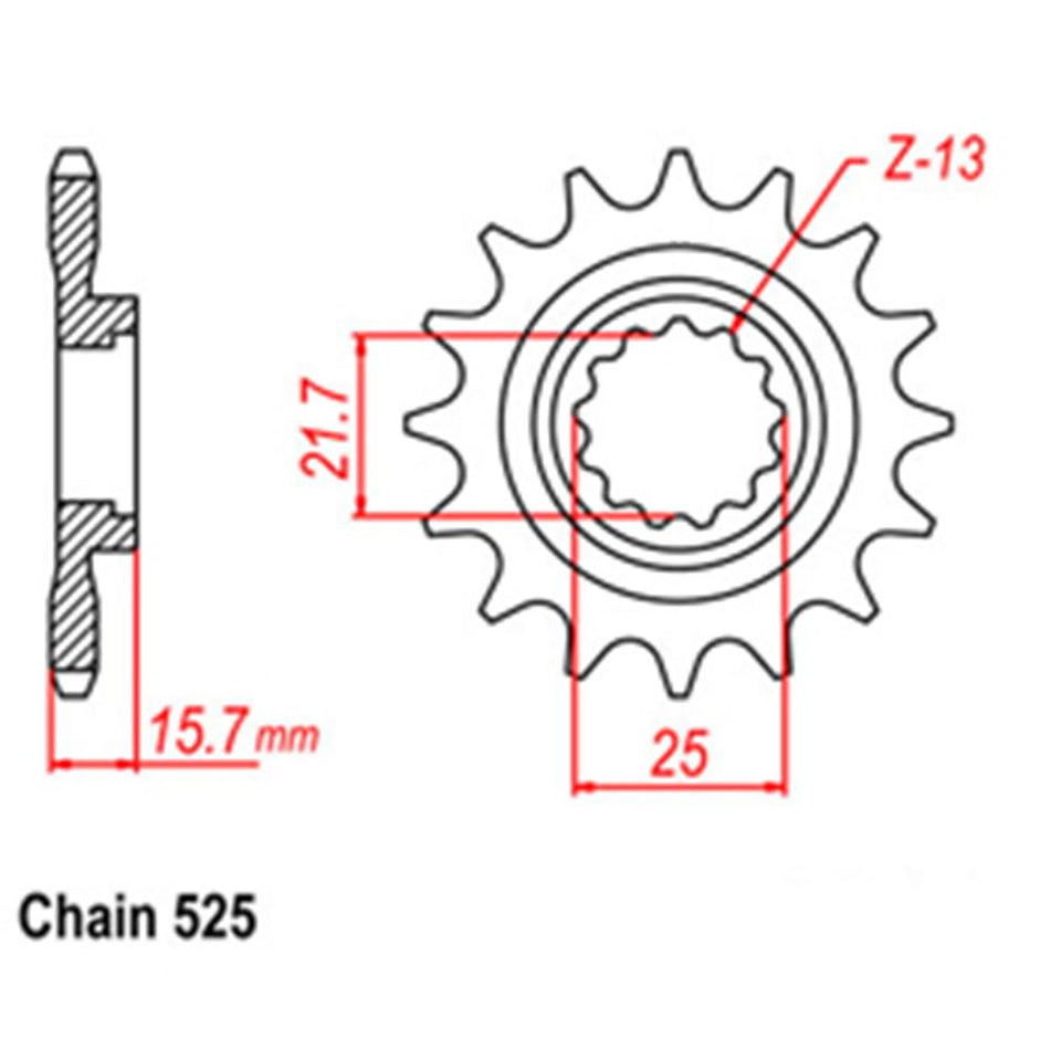 FRONT SPROCKET - STEEL 15T 525P 1