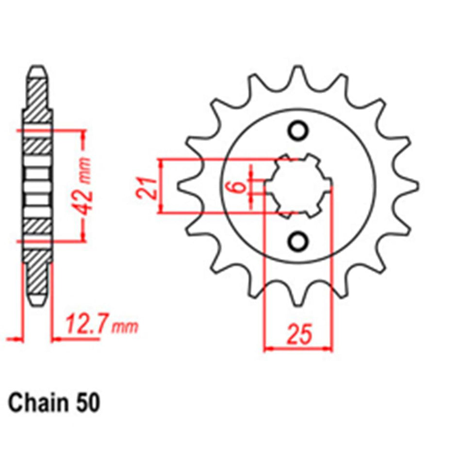 FRONT SPROCKET - STEEL 16T 530P 1