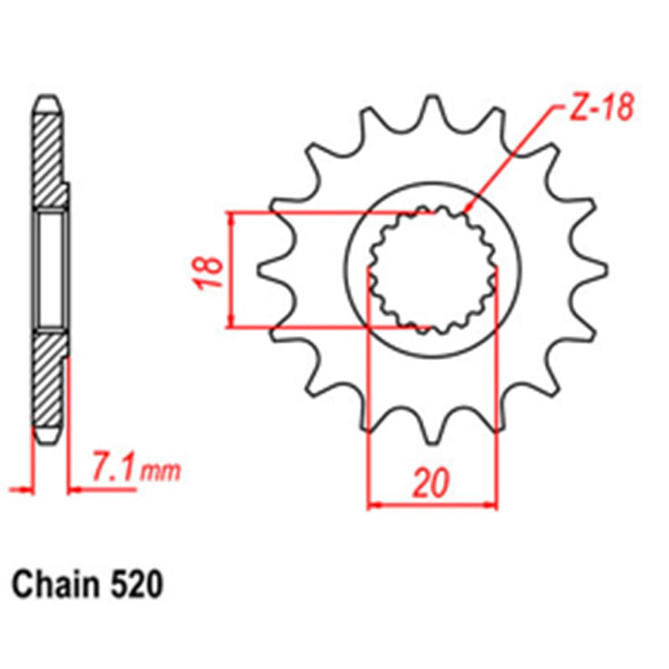 FRONT SPROCKET - STEEL 11T 520P 1