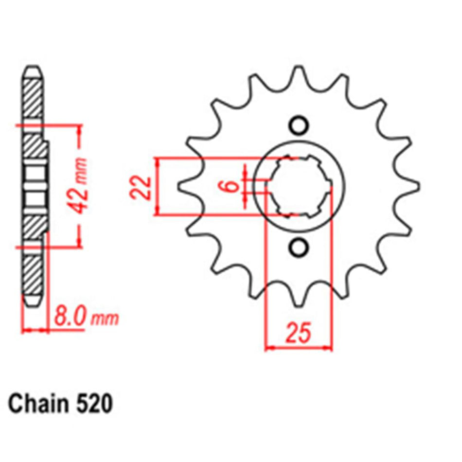 FRONT SPROCKET - STEEL 14T 520P 1