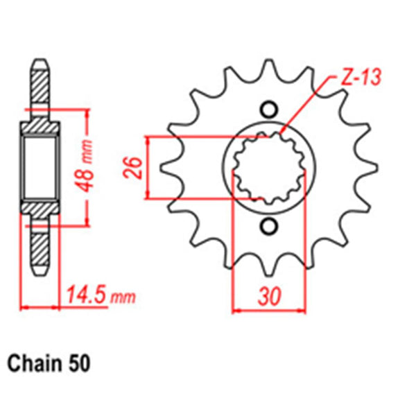 FRONT SPROCKET - STEEL 15T 530P 1