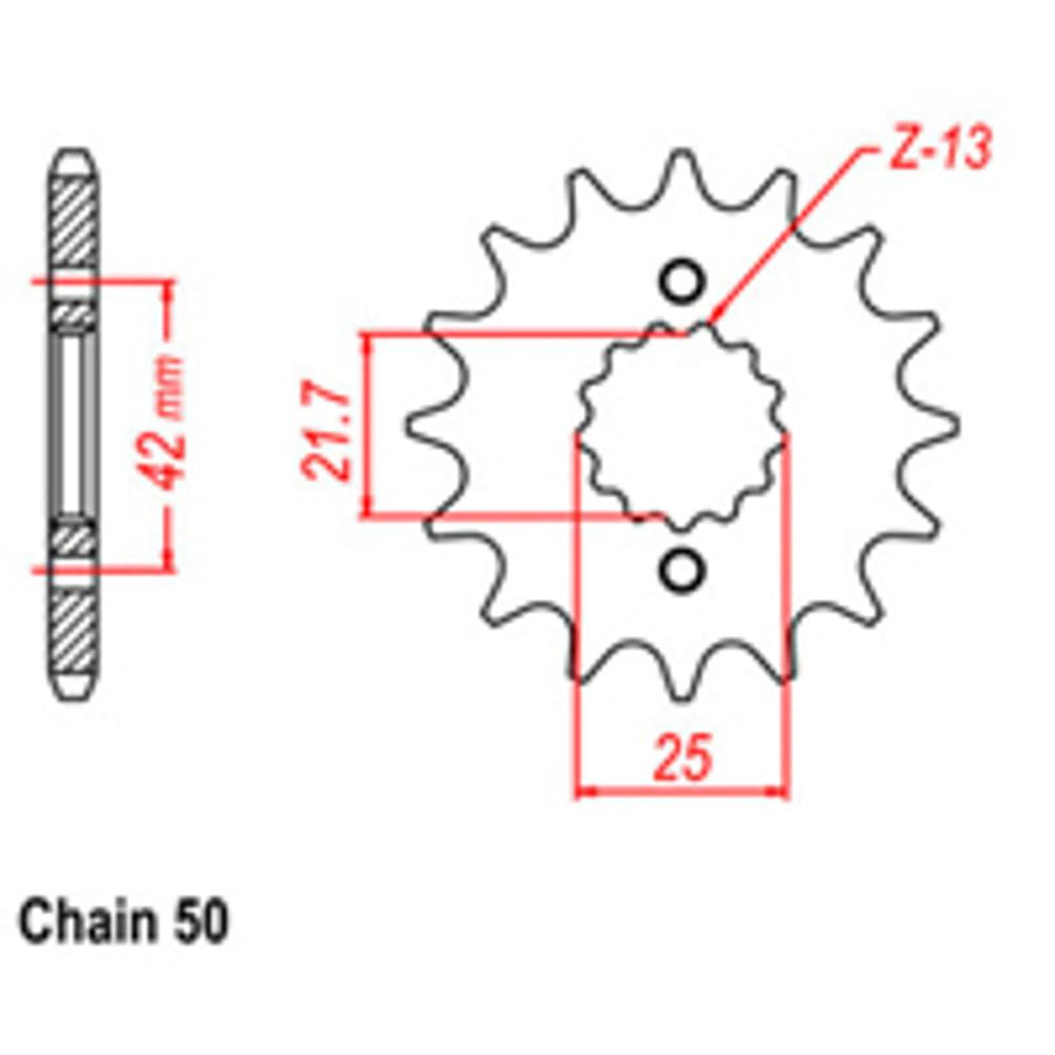 FRONT SPROCKET - STEEL 14T 530P D/D 1