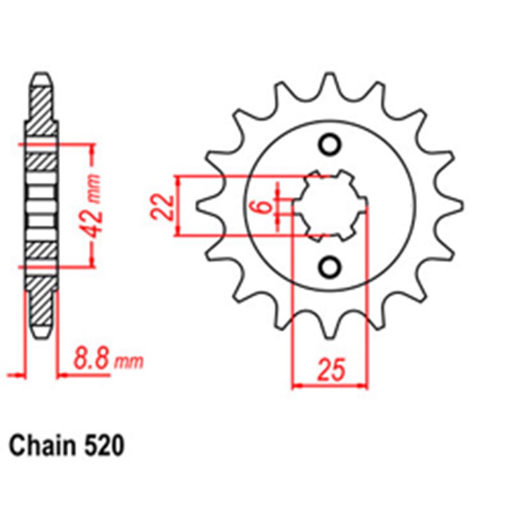 FRONT SPROCKET - STEEL 16T 520P 1