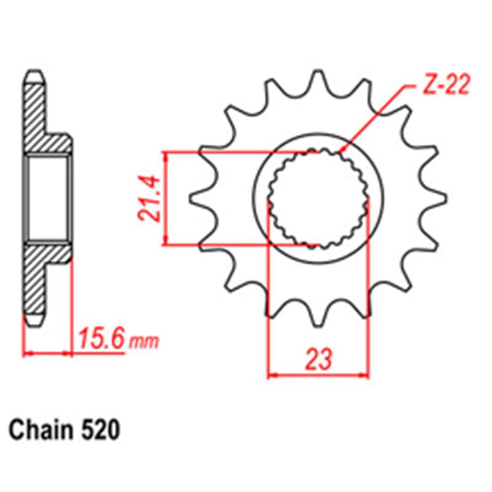 FRONT SPROCKET - STEEL 14T 520P 1