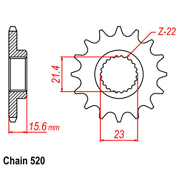 FRONT SPROCKET - STEEL 16T 520P 1