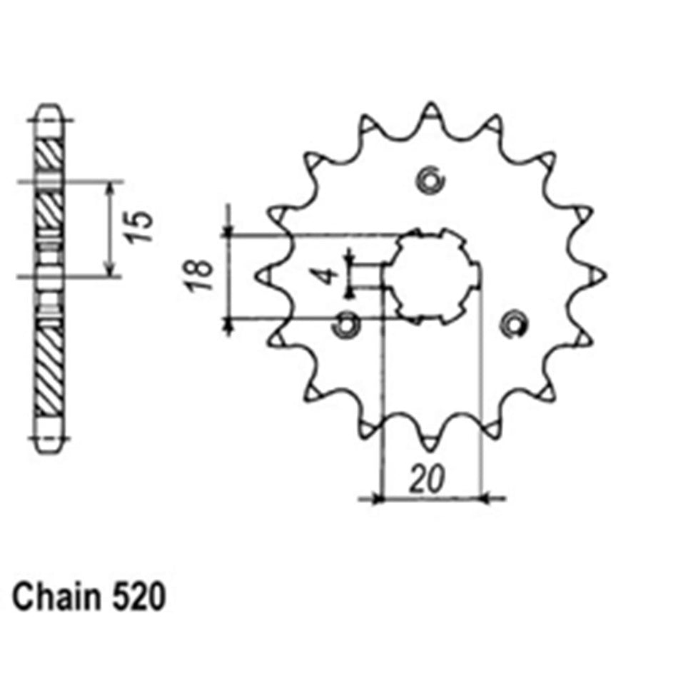 FRONT SPROCKET - STEEL 11T 520P 1