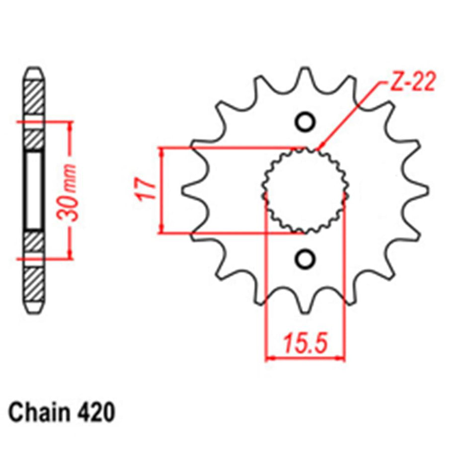 FRONT SPROCKET - STEEL 13T 420P 1