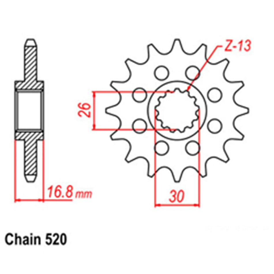 FRONT SPROCKET - STEEL 15T 520P 1