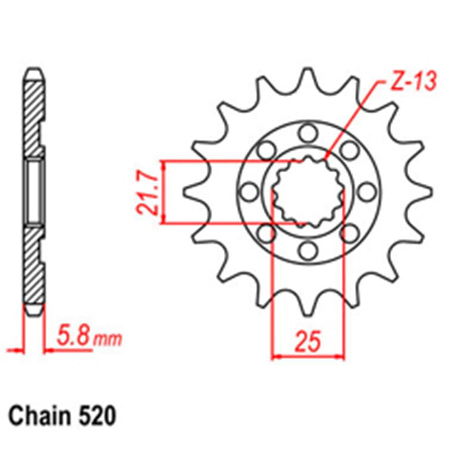 FRONT SPROCKET - STEEL 12T 520P 1