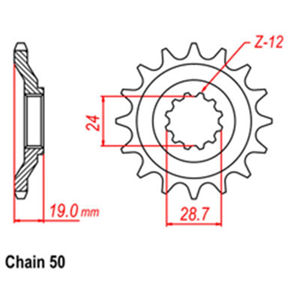 FRONT SPROCKET - STEEL 17T 530P 1