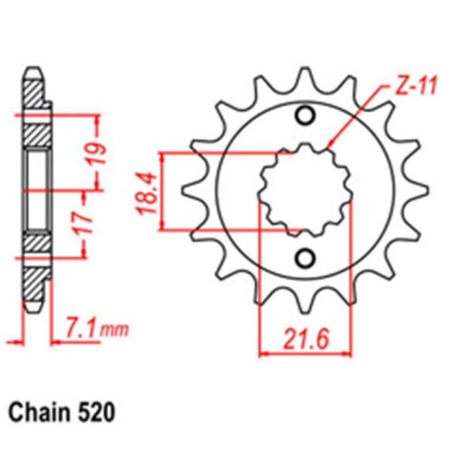 FRONT SPROCKET - STEEL 12T 520P 1