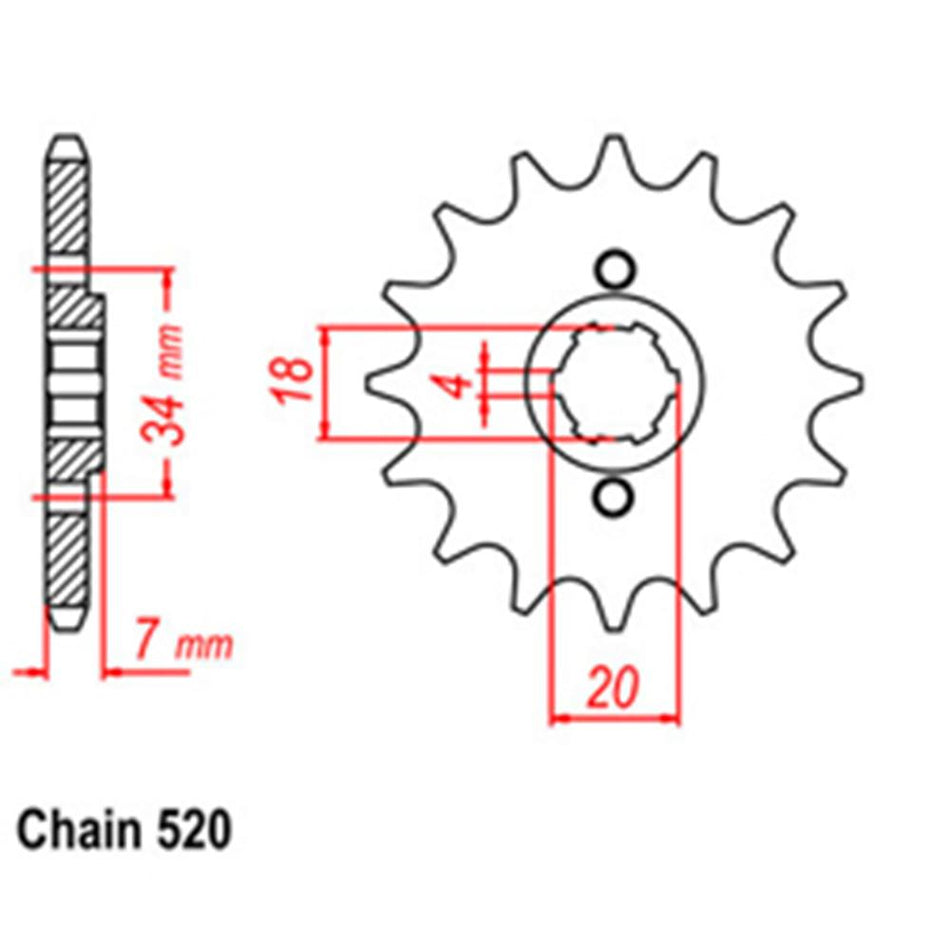 FRONT SPROCKET - STEEL 12T 520P 1