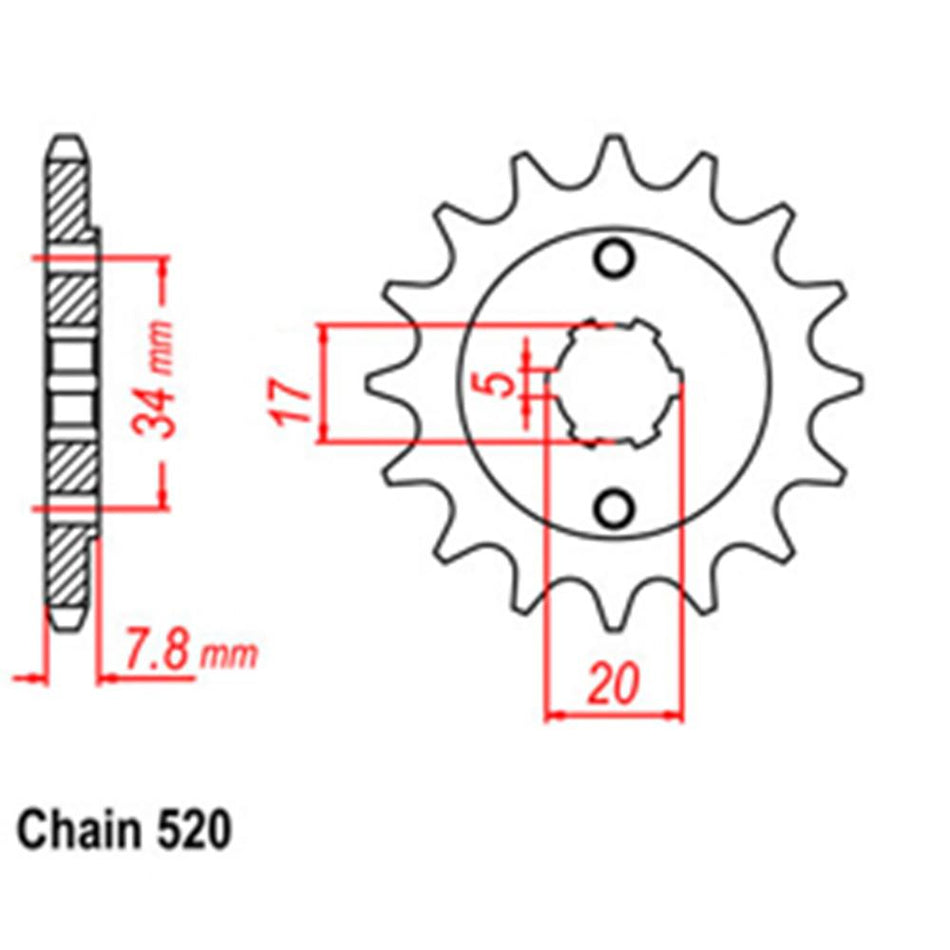 FRONT SPROCKET - STEEL 12T 520P 1