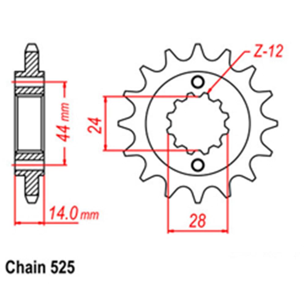 FRONT SPROCKET - STEEL 17T 525P 1