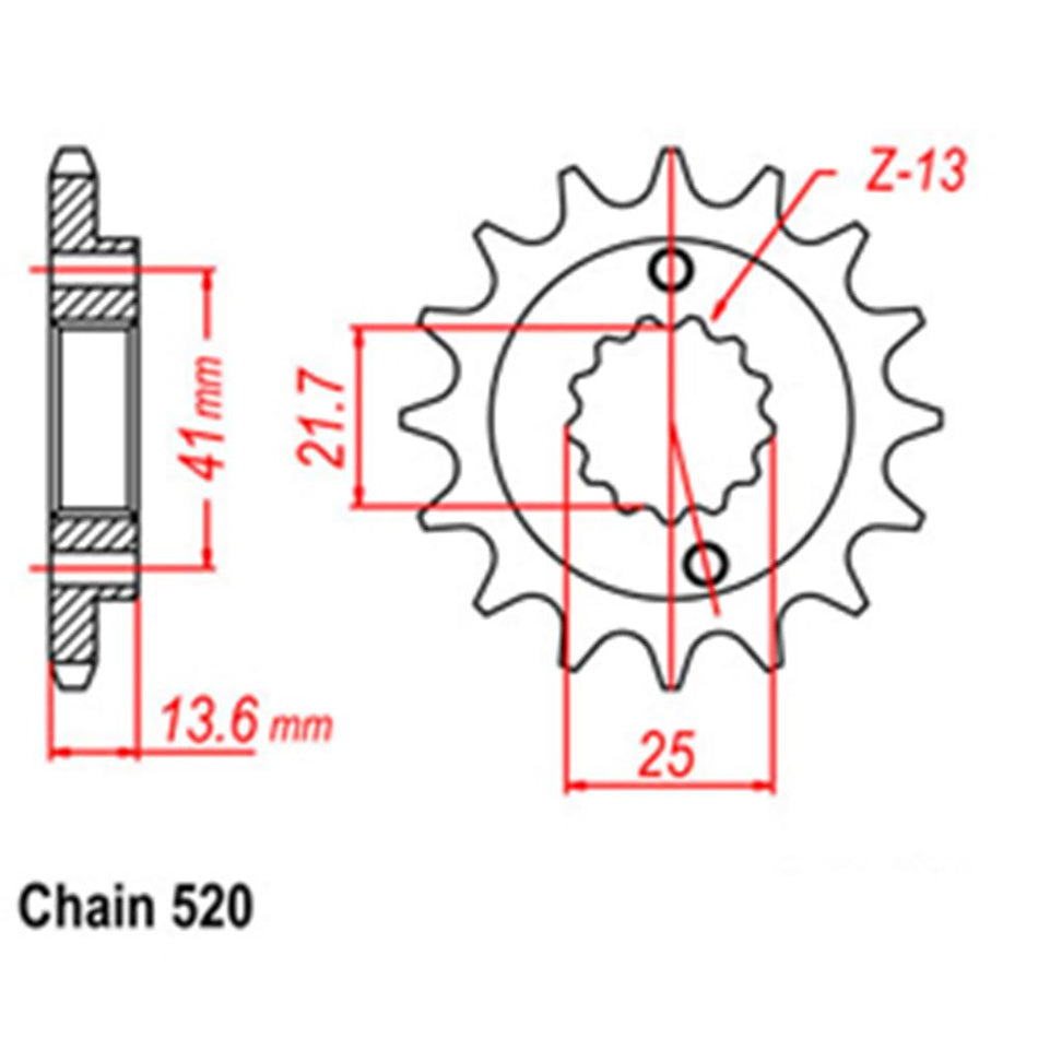 FRONT SPROCKET - STEEL 14T 520P 1