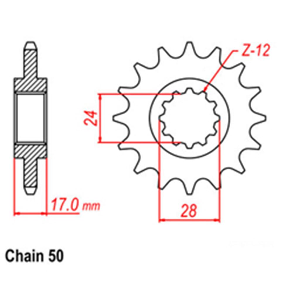 FRONT SPROCKET - STEEL 15T 530P 1