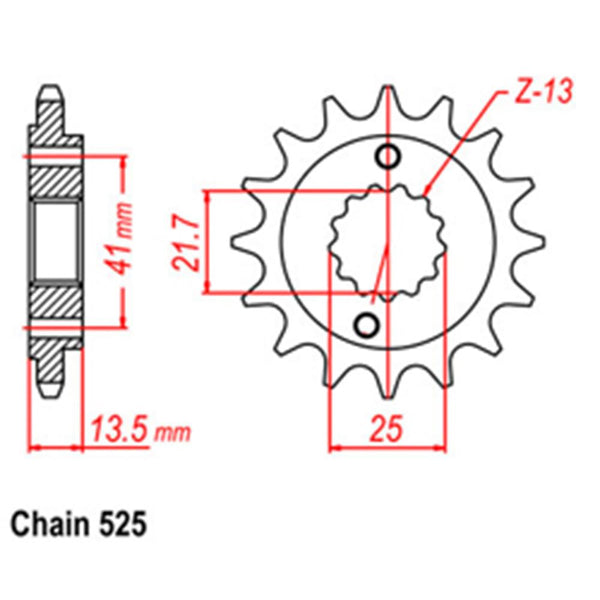 FRONT SPROCKET - STEEL 15T 525P 1