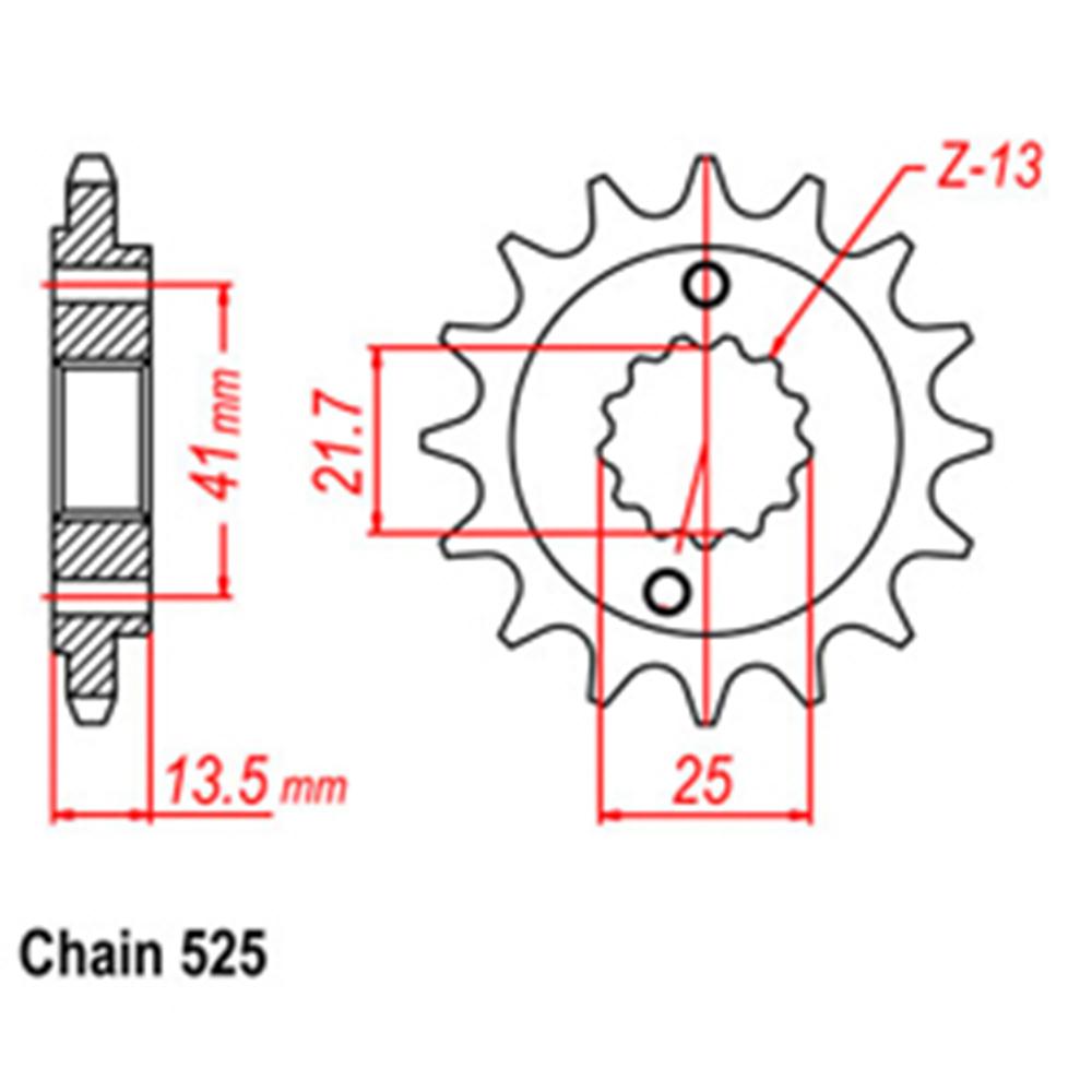 FRONT SPROCKET - STEEL 16T 525P 1