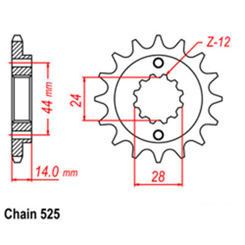 FRONT SPROCKET - STEEL 16T 525P 1