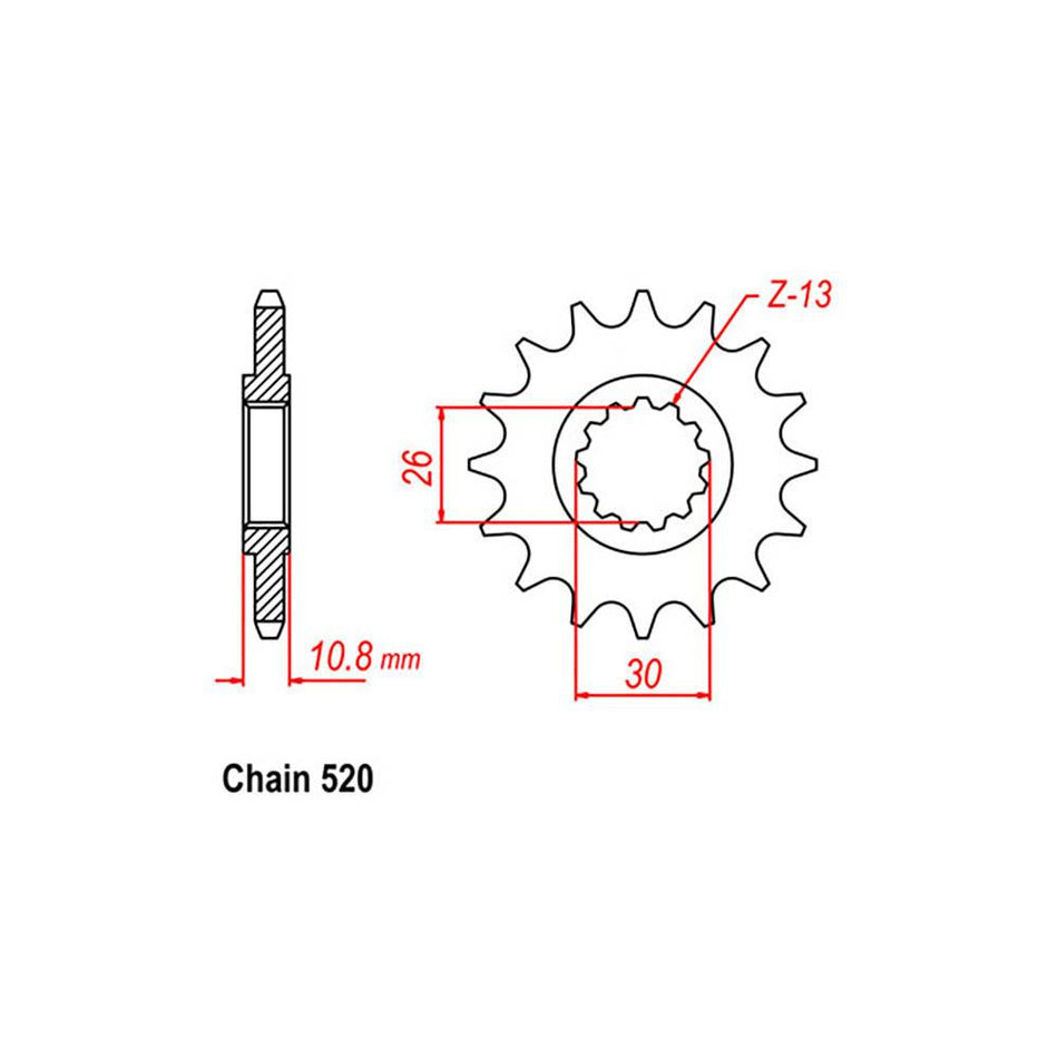 FRONT SPROCKET - STEEL 14T 520P 1