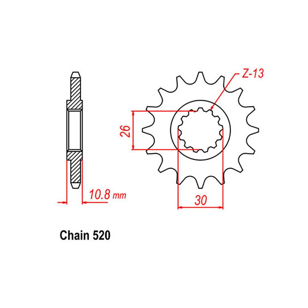 FRONT SPROCKET - STEEL 15T 520P 1