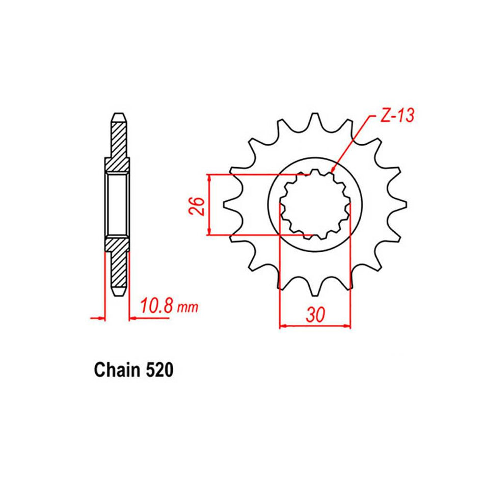 FRONT SPROCKET - STEEL 15T 520P 1