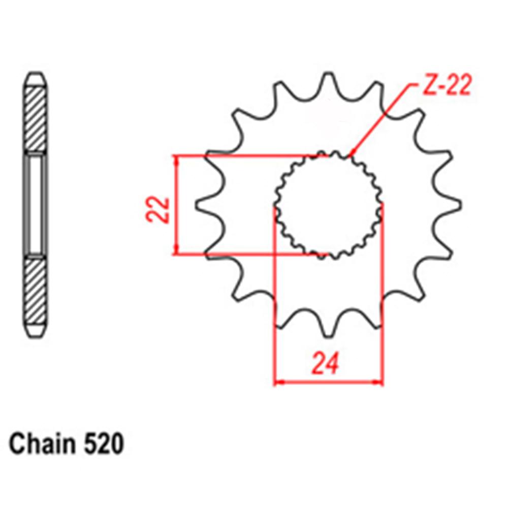 FRONT SPROCKET - STEEL 13T 520P 1