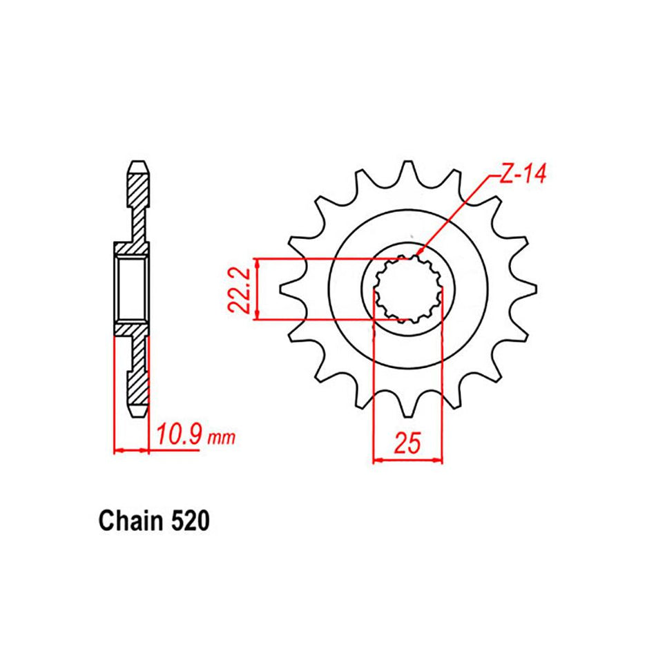 FRONT SPROCKET - STEEL 13T 520P 1