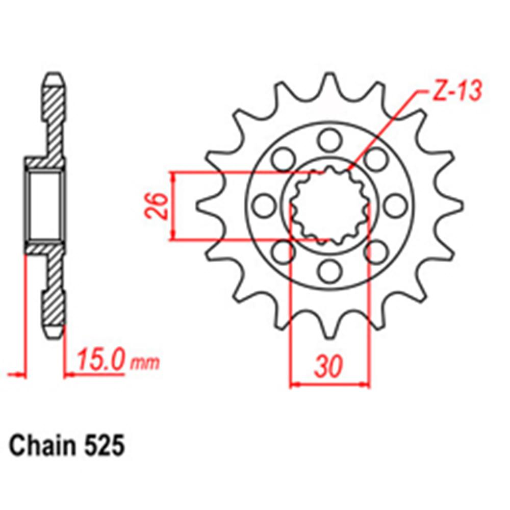 FRONT SPROCKET - STEEL 17T 525P 1