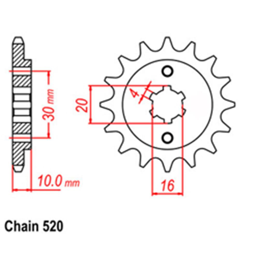 FRONT SPROCKET - STEEL 14T 520P 1