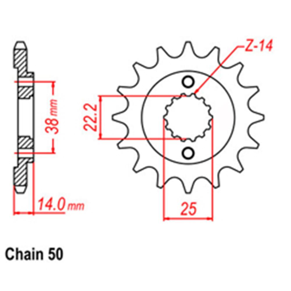 FRONT SPROCKET - STEEL 15T 530P 1