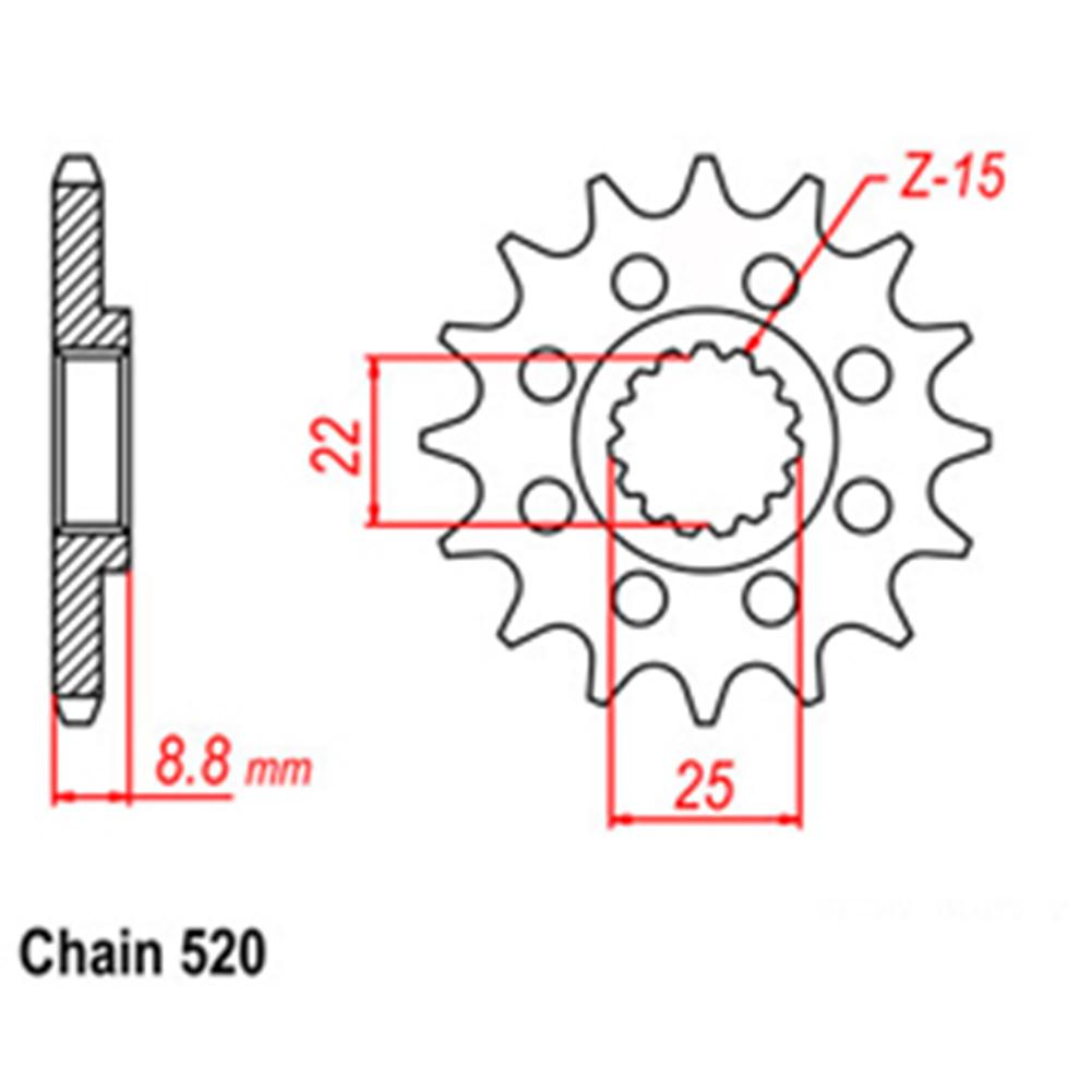 FRONT SPROCKET - STEEL 12T 520P 1