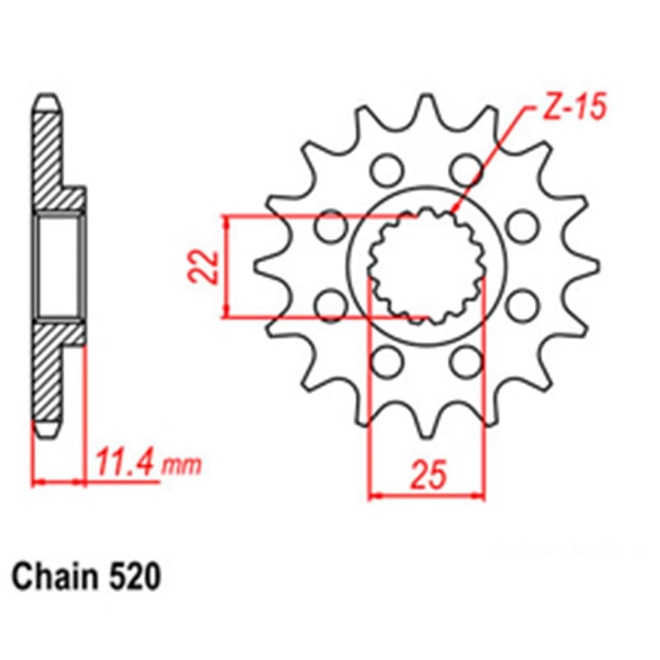 FRONT SPROCKET - STEEL 14T 520P 1