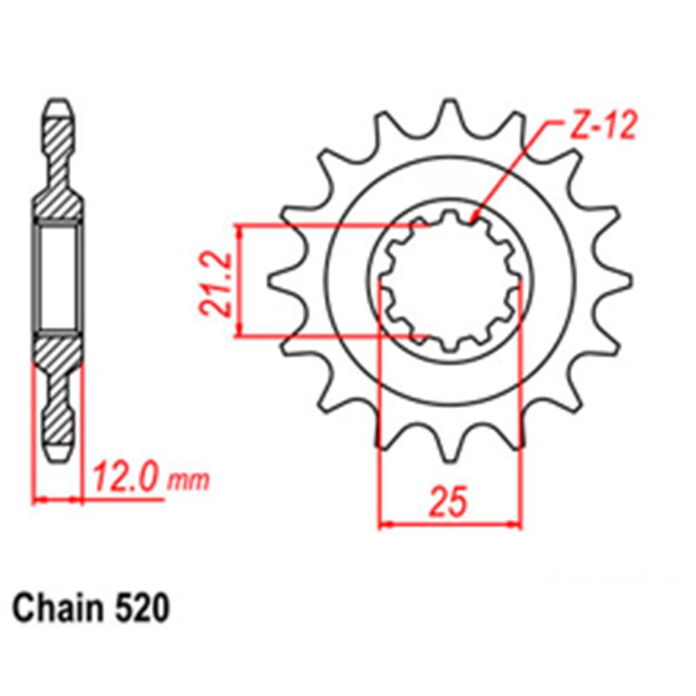 FRONT SPROCKET - STEEL 13T 520P 1