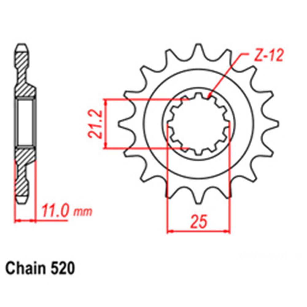 FRONT SPROCKET - STEEL 15T 520P 1