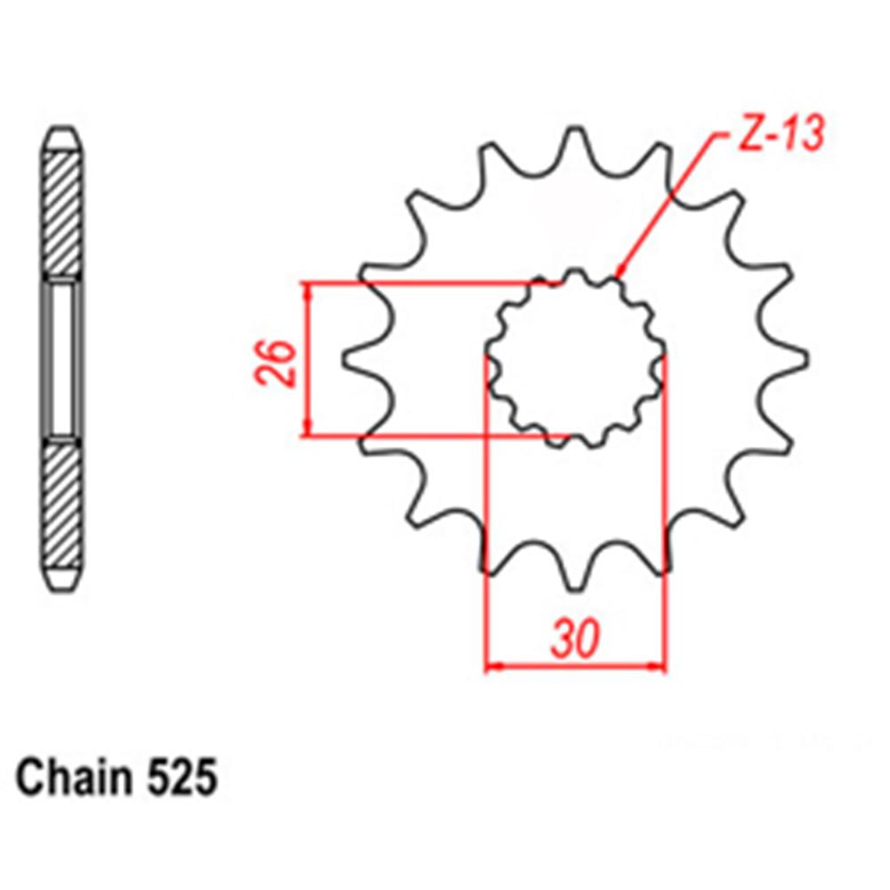 FRONT SPROCKET - STEEL 17T 525P 1