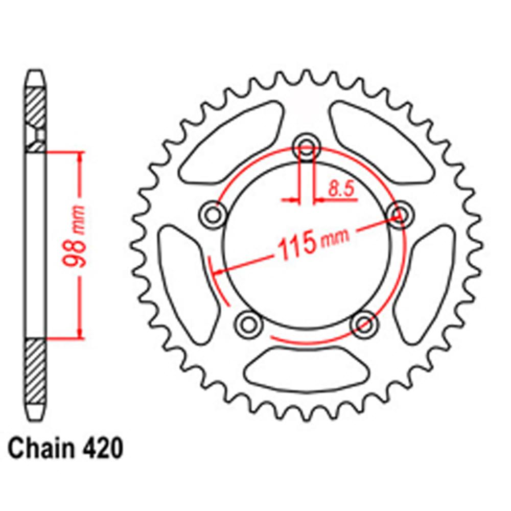 REAR SPROCKET - STEEL 50T 420P 1