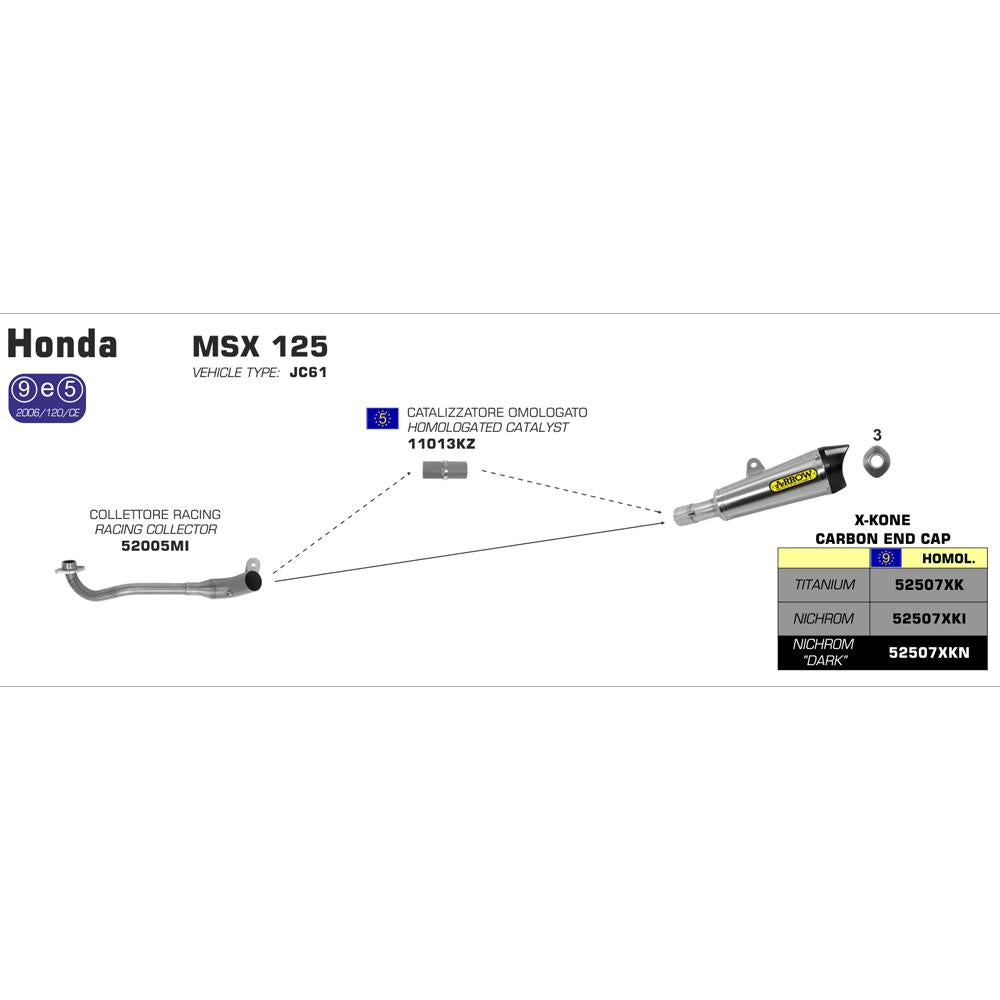 ARROW 52005MI [RAS]: COLLECTOR N-C INOX SST - HO MSX125 GROM 16>20 1