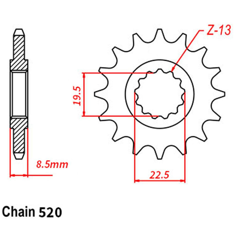 FRONT SPROCKET - STEEL 14T 520P 1