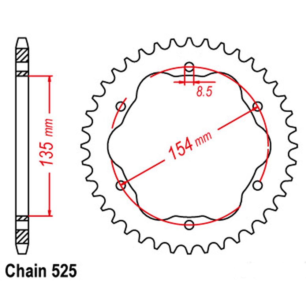 REAR SPROCKET - STEEL 38T 525P - 760 or 770 ADAPTOR REQUIRED 1